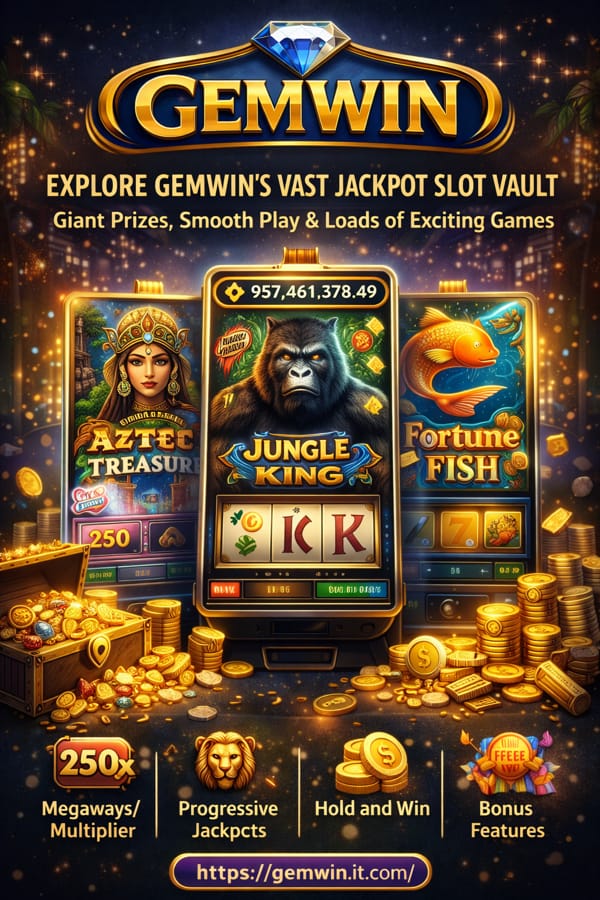 Explore Gemwin’s Massive Slot Jackpot Vault: Big Wins, Smooth Play, and Non-Stop Variety
