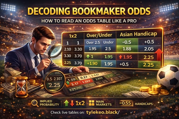 Decoding Bookmaker Odds: How to Read an Odds Table Like a Pro